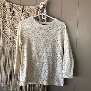 Banana republic white knit crew neck sweater sz S